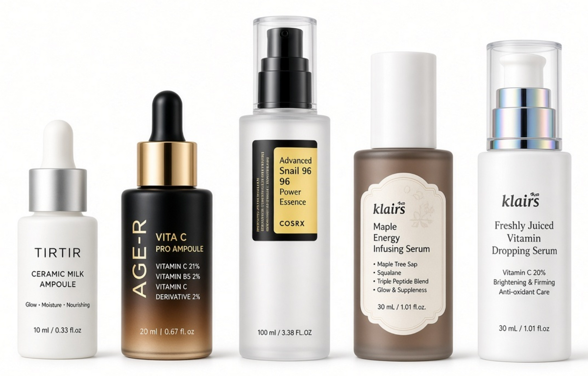 Korean Skincare Glow & Hydration Bundle (5-Piece Set)