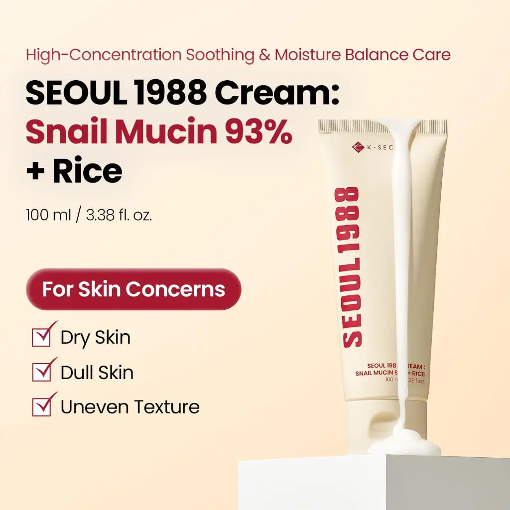 K-SECRET SEOUL 1988 Cream: Snail Mucin 93% + Rice 100ml